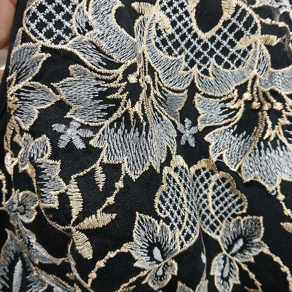 Xscape Dress Womens Medium Floral Embroidered Mesh Overlay Cocktail Party Formal - Picture 4 of 12